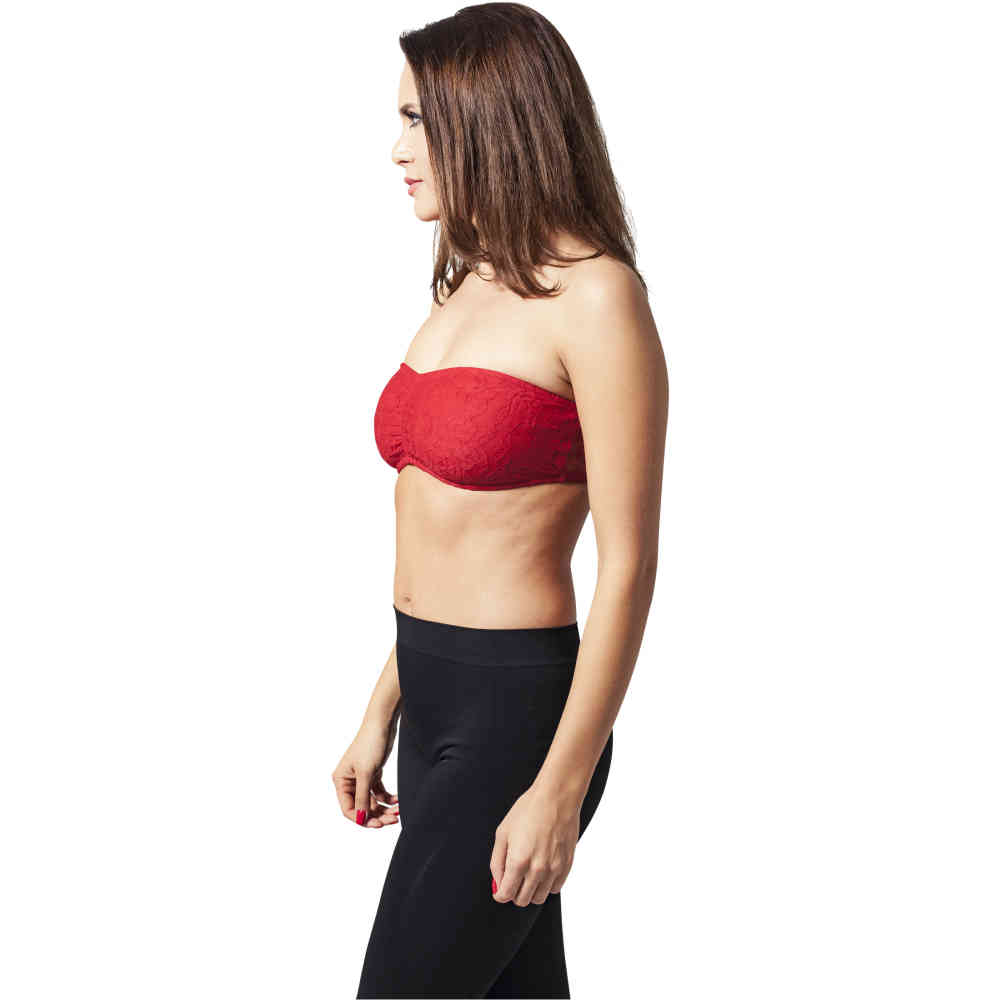 Urban Classics - Lace Bandeau top - Lace - Red